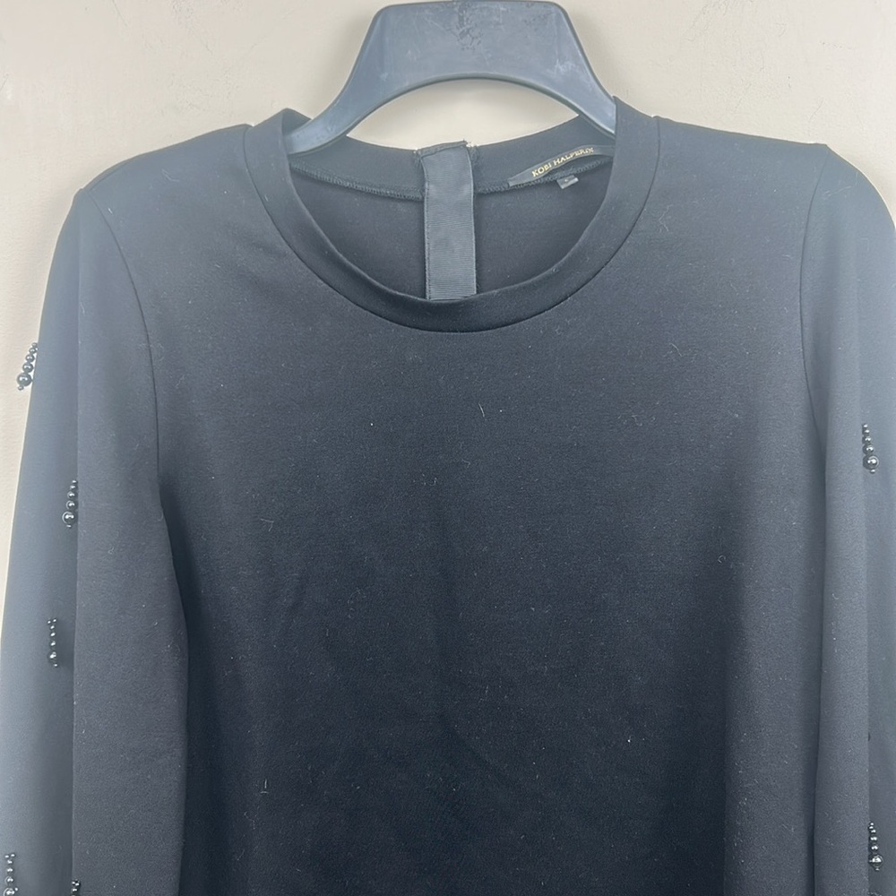 🎀Kobi Halperin  Arianna black Embellished-Sleeve Beaded Top Small - Picture 4 of 12